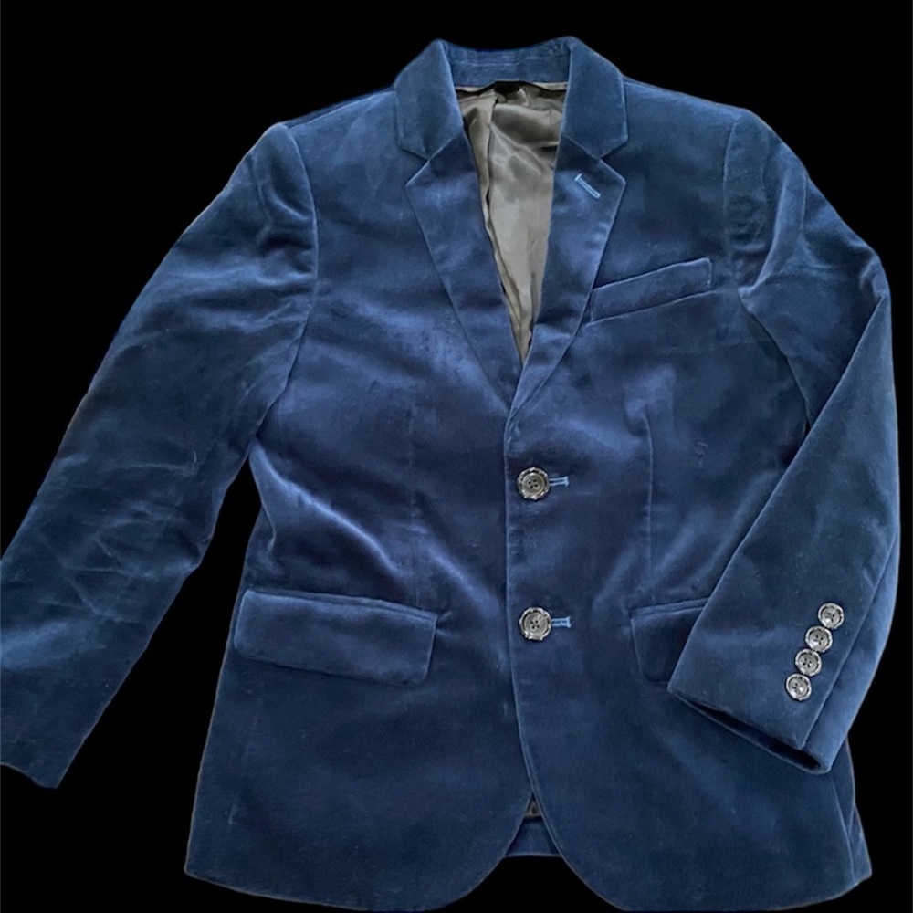 Boys Blue Velvet Ludlow Blazer Jacket Size 7 - Picture 2 of 12